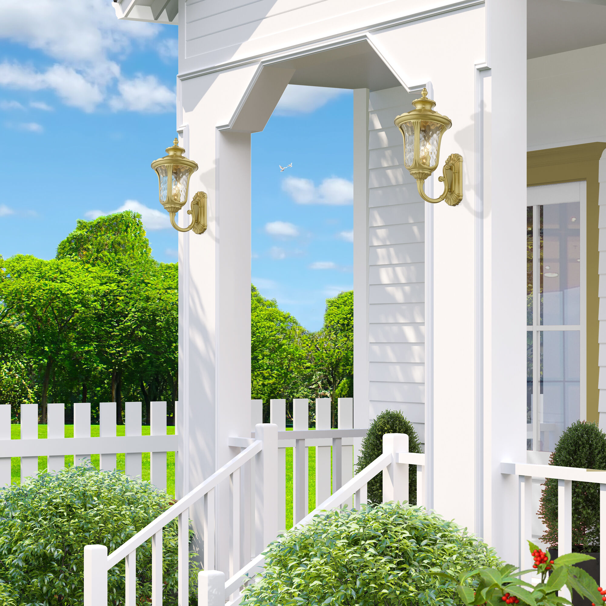 Oxford 3 Light 22 inch Soft Gold Outdoor Wall Lantern, Large