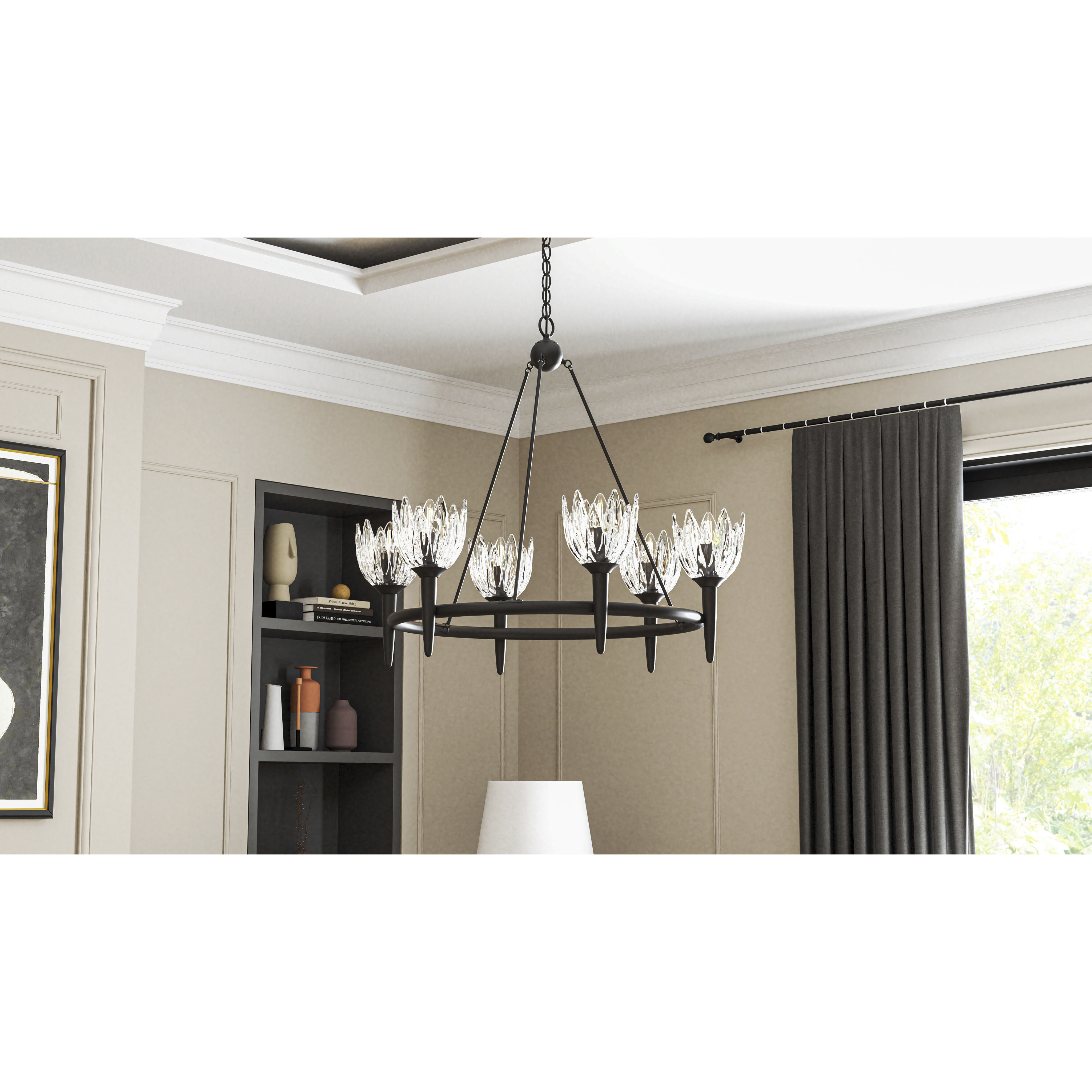 Shea 6 Light 31 inch Matte Black Chandelier Ceiling Light