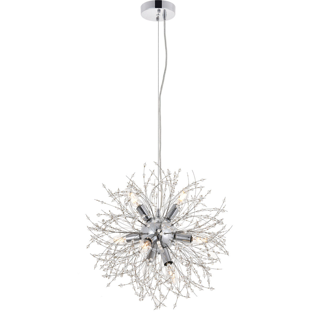 Flores 8 Light 20 inch Chrome Pendant Ceiling Light
