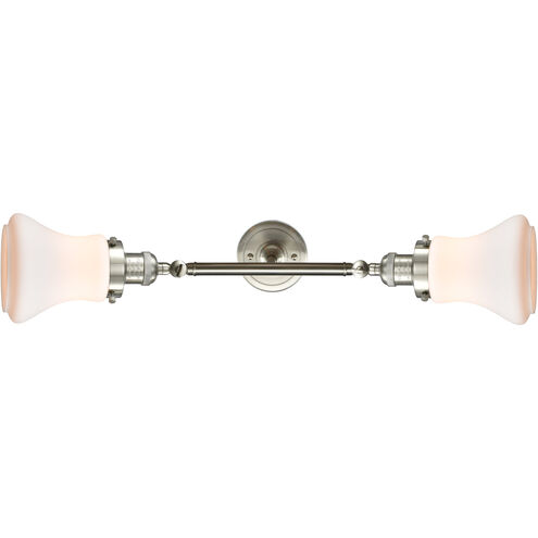 Franklin Restoration Bellmont LED 17 inch Brushed Satin Nickel Bath Vanity Light Wall Light in Matte White Glass, Franklin Restoration