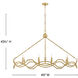 Leona 8 Light 49 inch Distressed Brass Chandelier Ceiling Light
