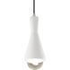 Radiance Collection 1 Light 5 inch Gloss White with Brushed Nickel Pendant Ceiling Light