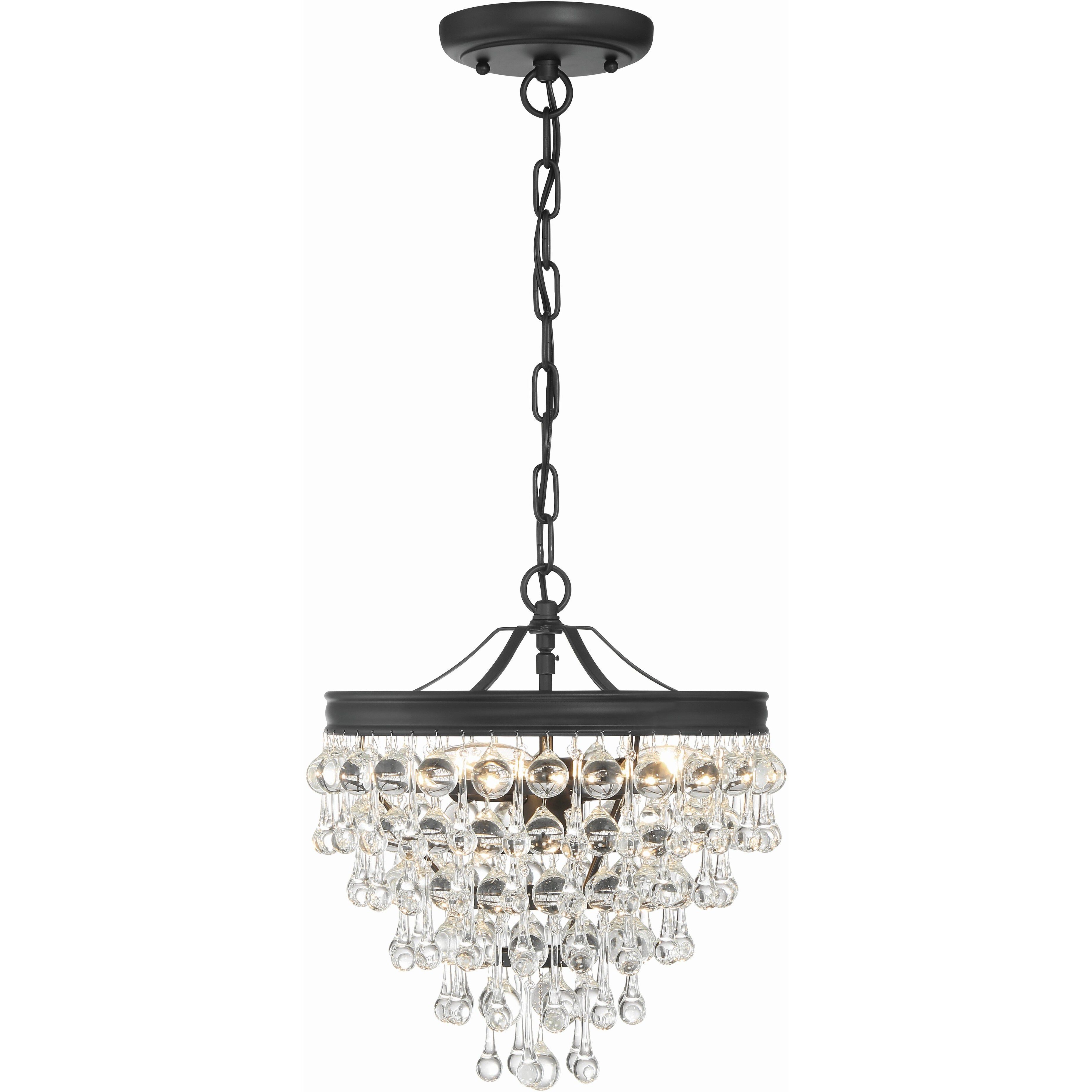 Calypso 3 Light 13 inch Matte Black Chandelier Ceiling Light