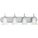 Homestead 4 Light 30 inch Brushed Nickel with White Vanity Light Wall Light
