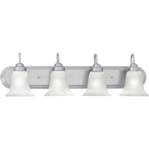 Homestead 4 Light 30 inch Brushed Nickel with White Vanity Light Wall Light
