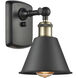 Ballston Smithfield 1 Light 7 inch Black Antique Brass Sconce Wall Light, Ballston