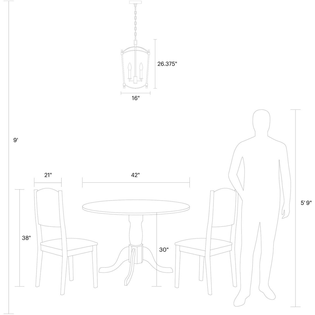 Sean Lavin Thayer 4 Light 16 inch Antique Gild Lantern Chandelier Ceiling Light