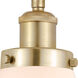 Franklin Restoration Cone LED 6.25 inch Satin Gold Sconce Wall Light in Matte White Glass