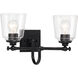 Antonia 2 Light 17.38 inch Coal Black Bath Vanity Light Wall Light