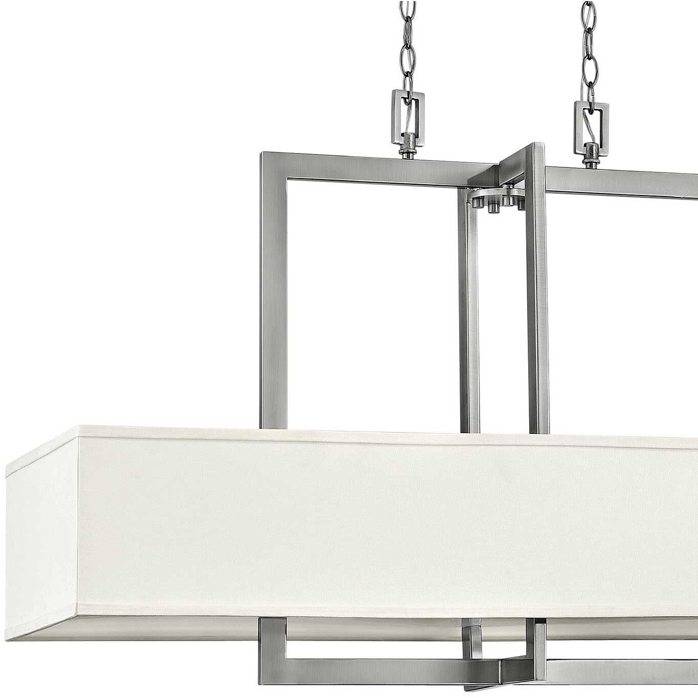 Hampton 4 Light 42 inch Antique Nickel Indoor Linear Chandelier Ceiling Light