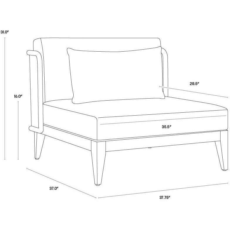 Ibiza Natural / Stinson White Outdoor Armless Chair