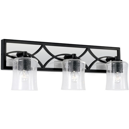 Avery 3 Light 25 inch Matte Black Vanity Light Wall Light