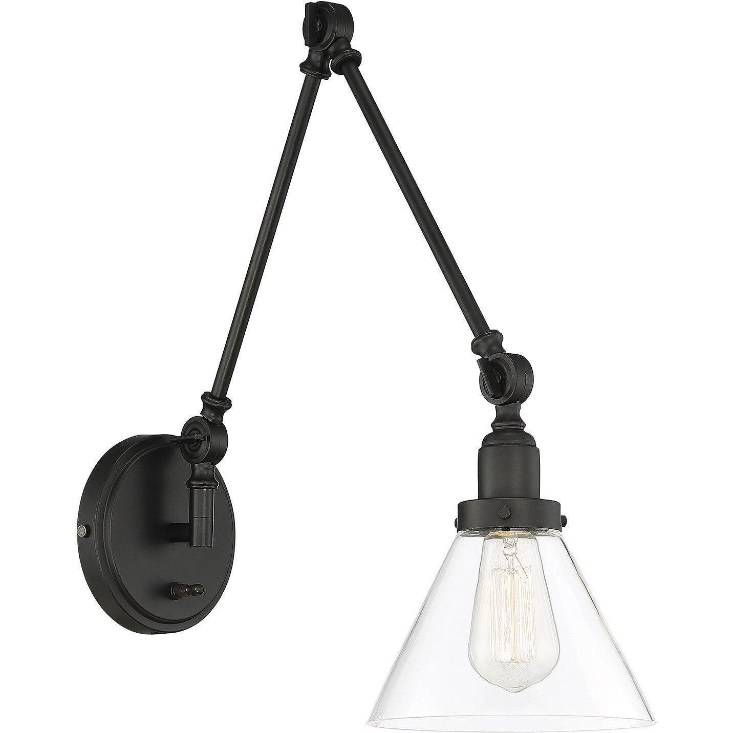 Drake 34.5 inch 60.00 watt Matte Black Adjustable Wall Sconce Wall Light, Essentials