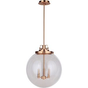 Globe 3 Light 16 inch Brass Pendant Ceiling Light