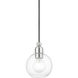 Downtown 1 Light 7 inch Brushed Nickel Mini Pendant Ceiling Light, Sphere