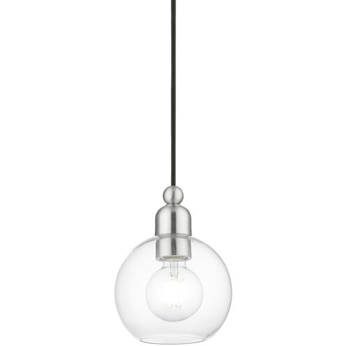 Downtown 1 Light 7 inch Brushed Nickel Mini Pendant Ceiling Light, Sphere