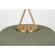 Richard June Liora 1 Light 15 inch Estate Brass Pendant Ceiling Light in Standard, Sage Stoneware
