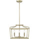 Nellita 4 Light 16 inch Vintage Brass Indoor Pendant Ceiling Light