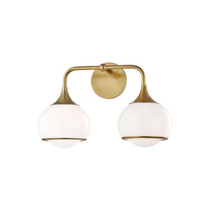 Reese 2 Light 17 inch Aged Brass Wall Sconce Wall Light