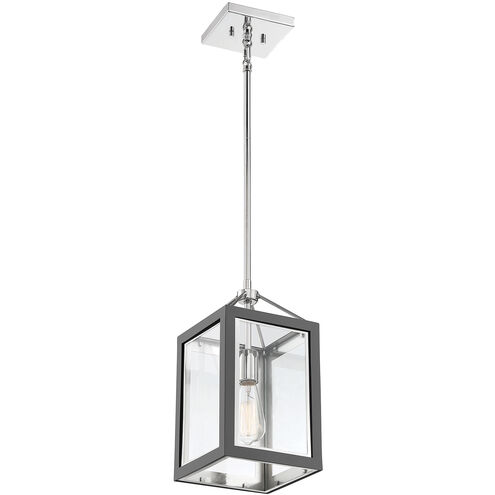 Champlin 1 Light 8 inch Gray with Polished Nickel Accents Pendant Ceiling Light in Gray/Polished Nickel