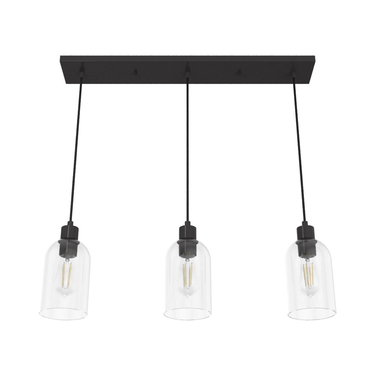 Lochemeade 3 Light 5 inch Noble Bronze Linear Cluster Pendant Ceiling Light