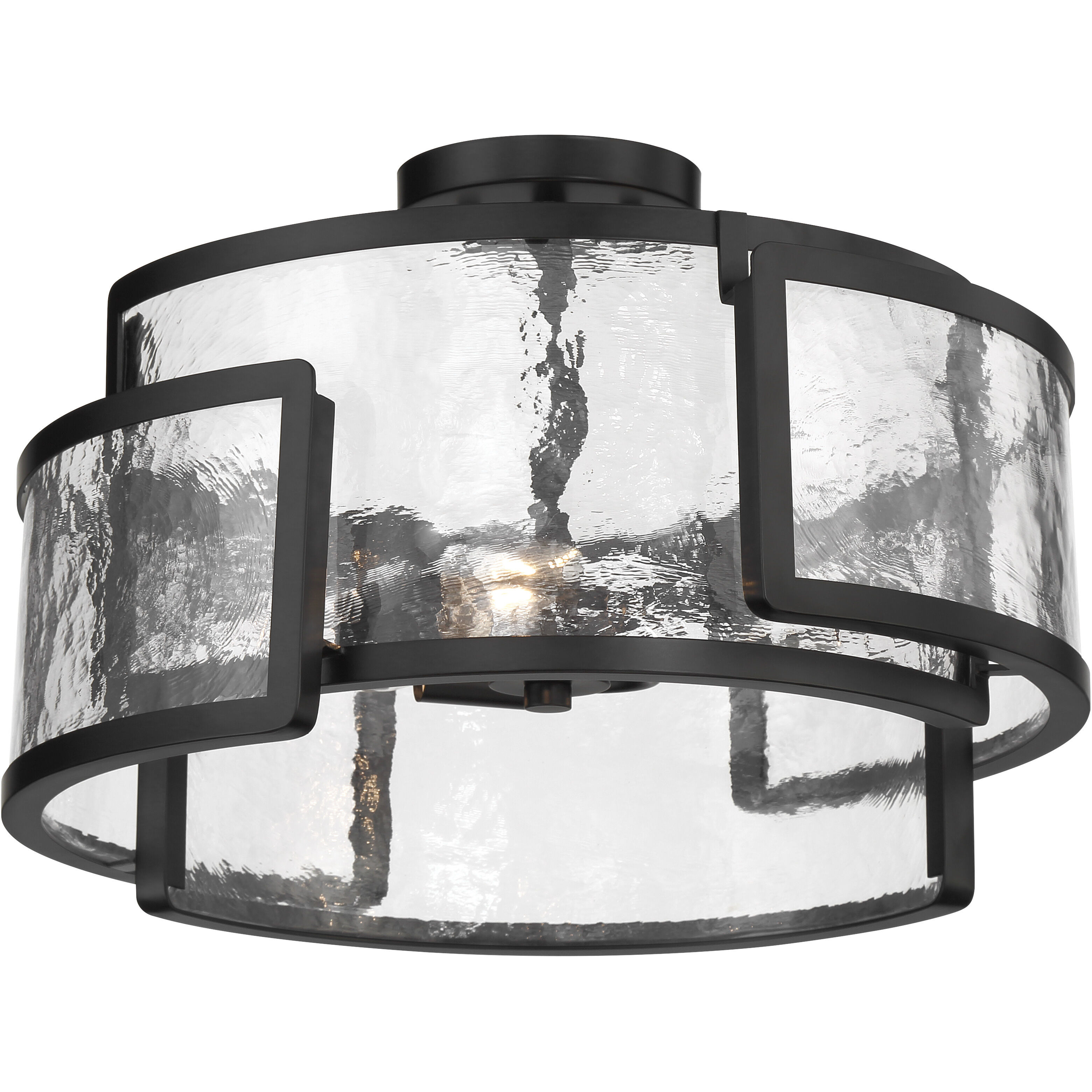 Bella Collina 3 Light 18 inch Coal Semi Flush Mount Ceiling Light