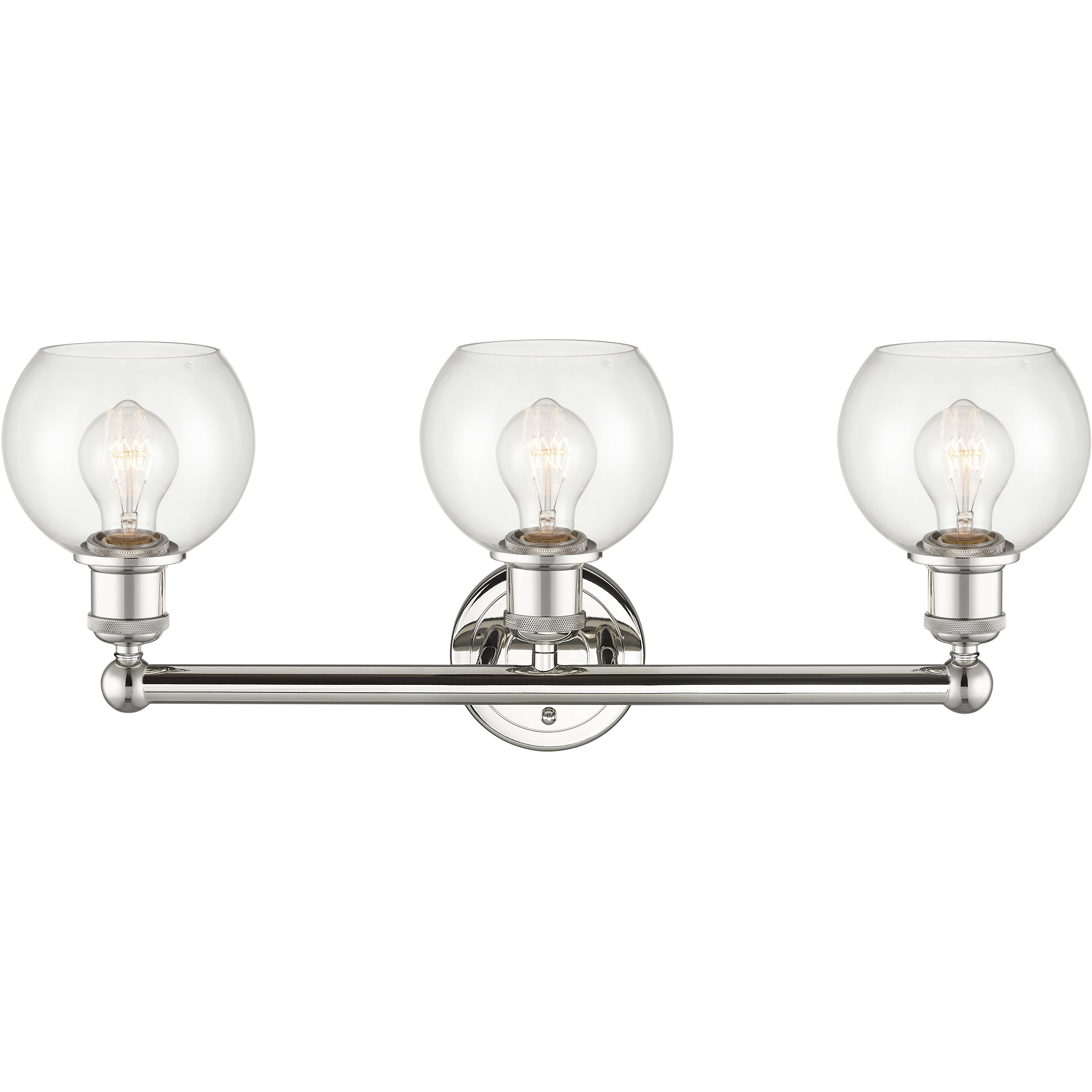 Athens 3 Light 24 inch Polished Nickel Bath Vanity Light Wall Light in Clear
