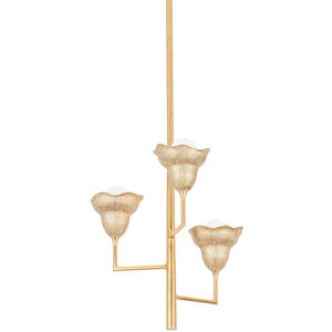 Alora 3 Light 20.25 inch Vintage Gold Leaf and Gilded Ivory Chandelier Ceiling Light