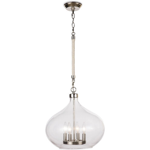 Dover 4 Light 15.75 inch Polished Nickel Pendant Ceiling Light