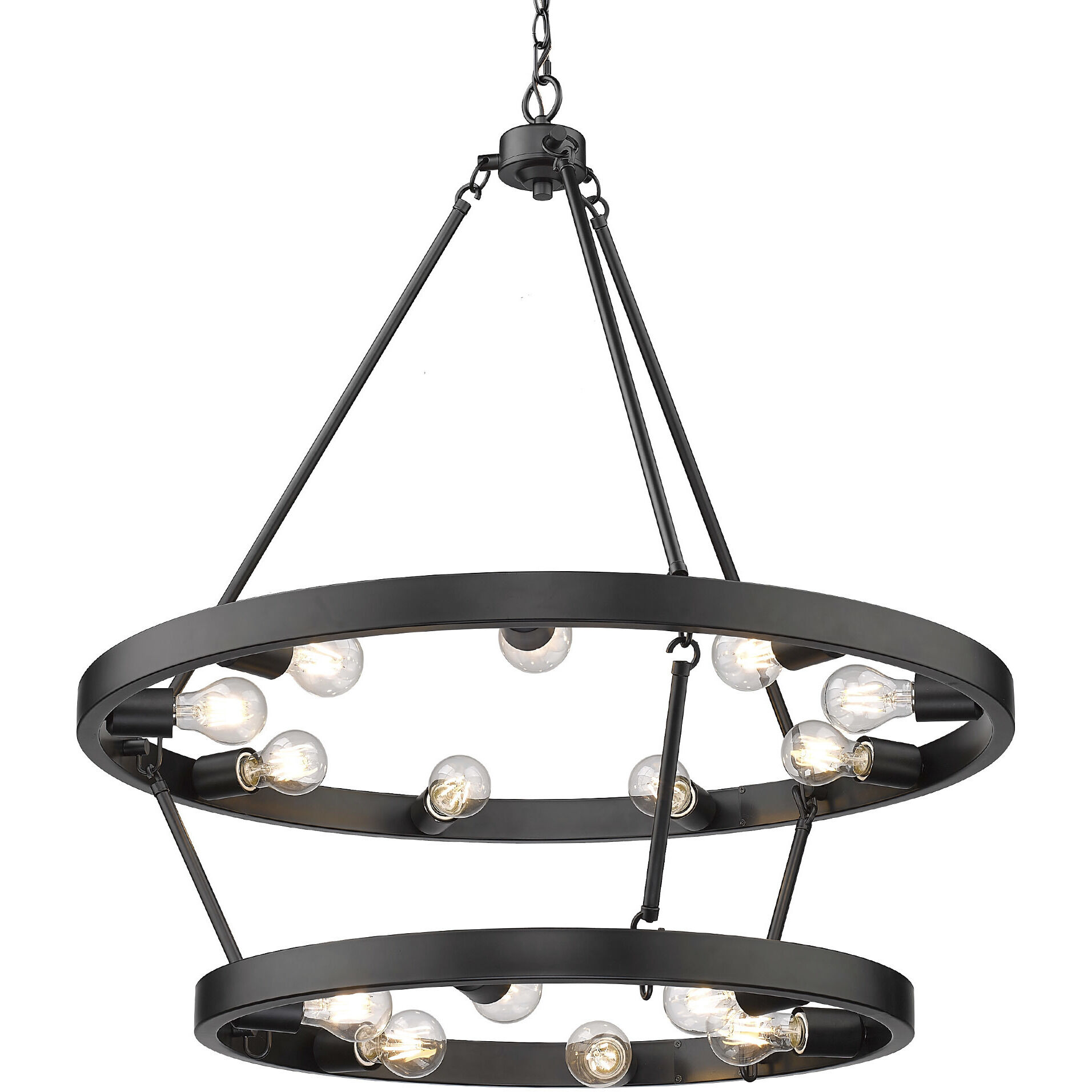 Castile 32 inch 60.00 watt Matte Black Chandelier Ceiling Light