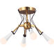 ED Ellen DeGeneres Piro 4 Light 14.75 inch Burnished Brass Flush Mount Ceiling Light
