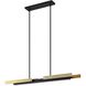 Grazia LED 48 inch Matte Black and Brushed Gold Linear Chandelier Ceiling Light