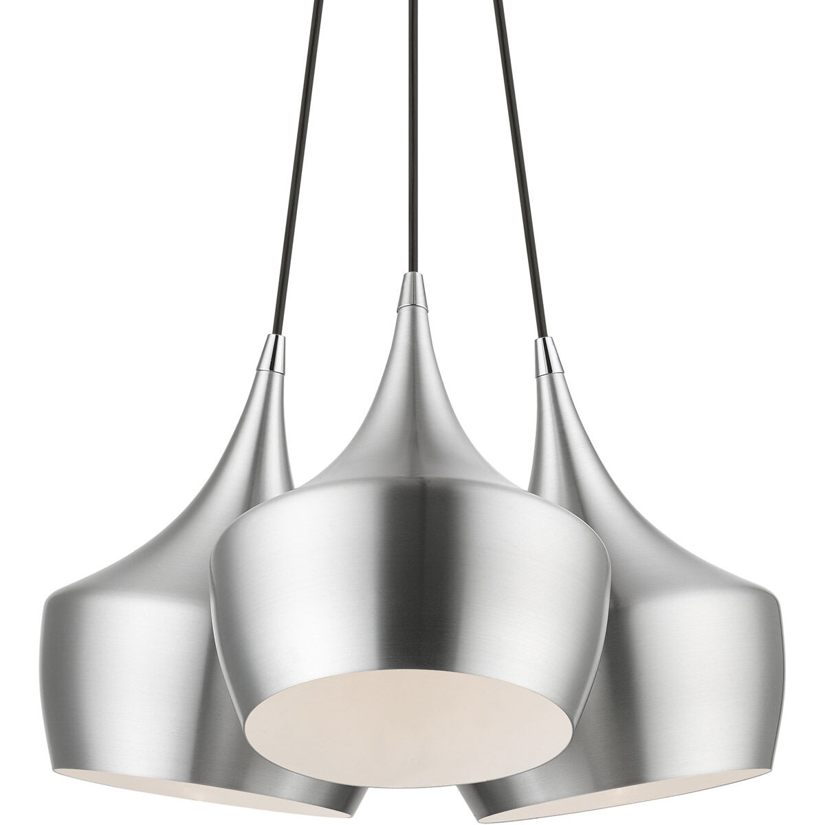 Waldorf 3 Light 21 inch Brushed Aluminum Cluster Pendant Ceiling Light