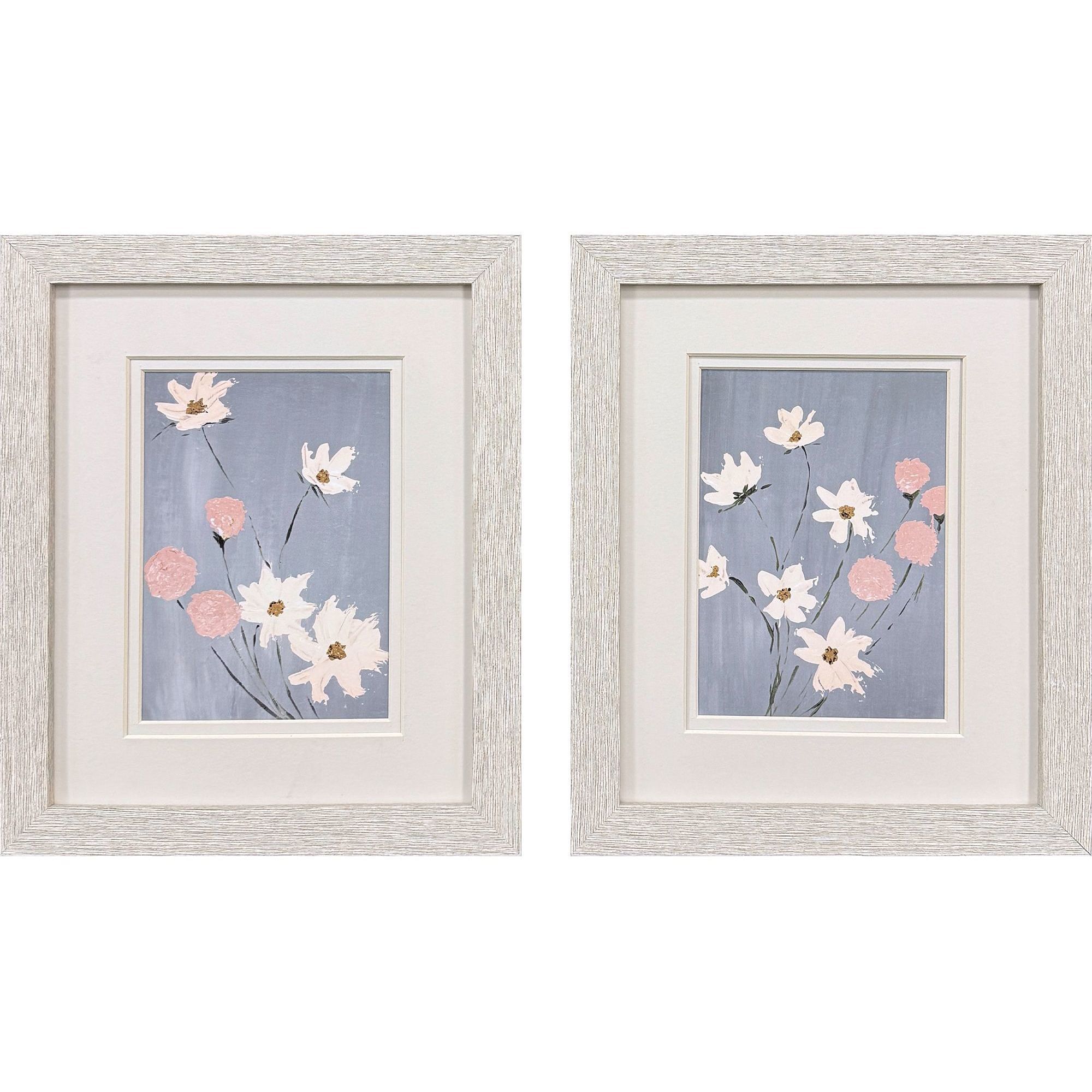 Garden Party Gray and Pink and Multi and White Framed Art, Propac