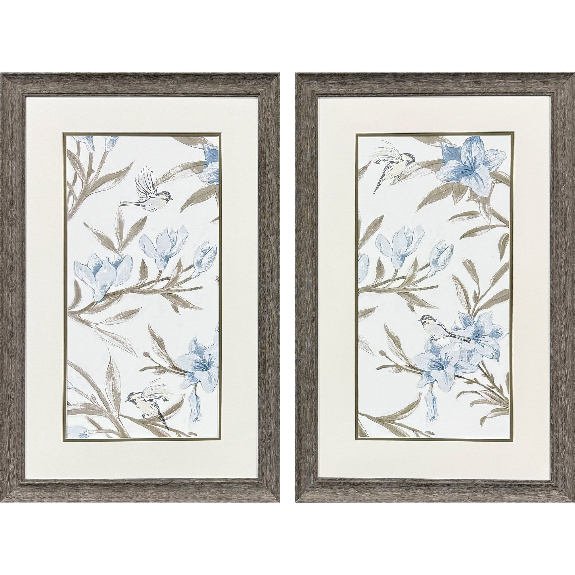 Blue Flower Beauty Blue and Brown Framed Art, Propac