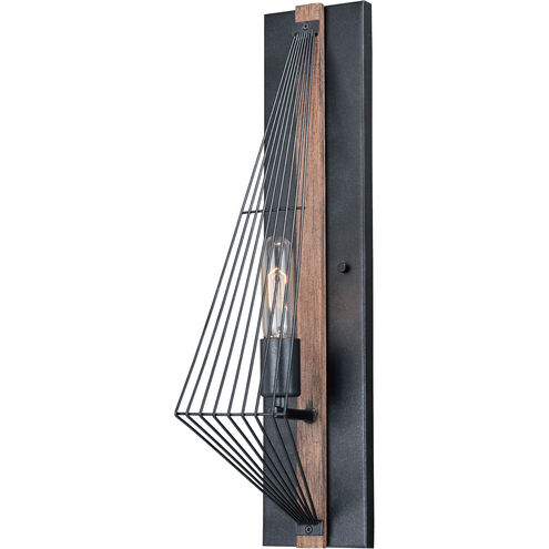 Dearborn LED 4.5 inch Black Iron and Burnished Oak Wall Light in Black Iron with Burnished Oak