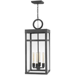 Open Air Porter LED 12 inch Aged Zinc Outdoor Hanging, Estate Series