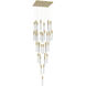 Original Glacier Avenue LED 36 inch Brushed Brass Multi Port Pendant Ceiling Light in Bubbled