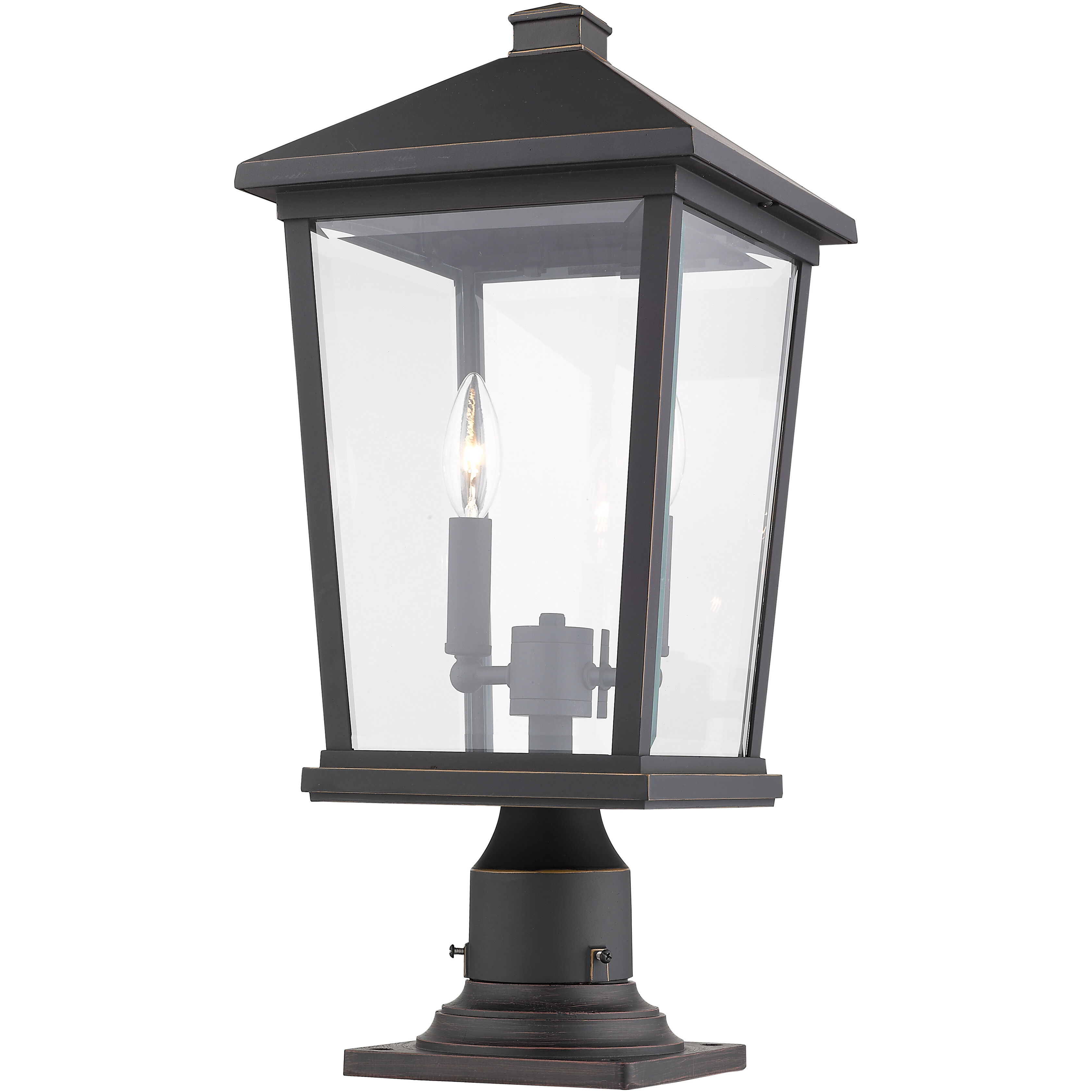 Beacon 2 Light 21.5 inch Oil Rubbed Bronze Outdoor Pier Mounted Fixture in 8.25