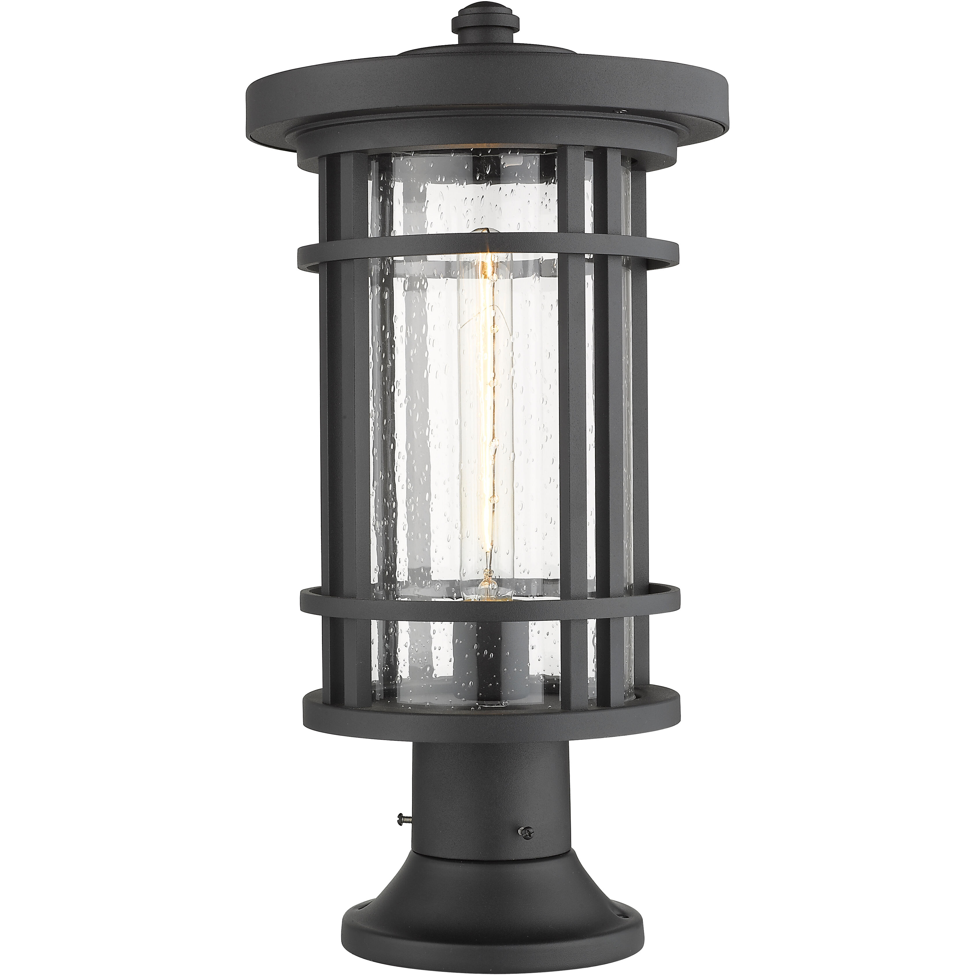 Jordan 1 Light 19.75 inch Black Outdoor Pier Mounted Fixture