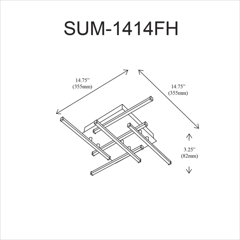 Sumit Light Summit LED 14.75 inch Matte Black Flush Mount Ceiling Light