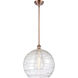 Ballston Deco Swirl 1 Light 14 inch Antique Copper Pendant Ceiling Light
