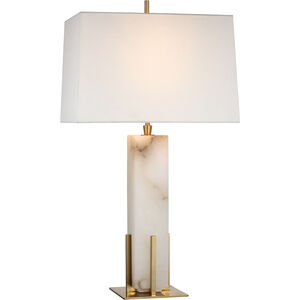 Thomas O'Brien Gironde 31.25 inch 15 watt Alabaster and Hand-Rubbed Antique Brass Table Lamp Portable Light, Large