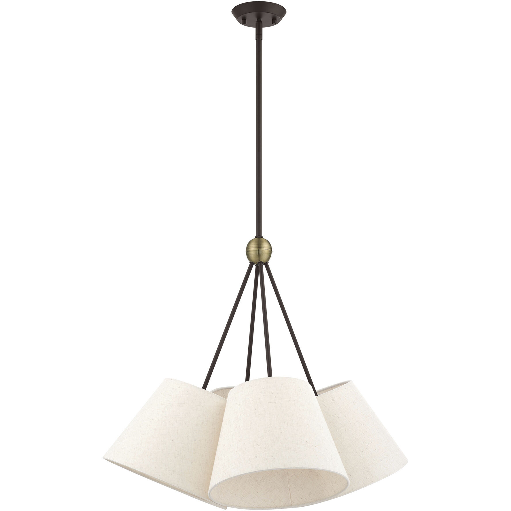 Prato 4 Light 25 inch Bronze with Antique Brass Accents Chandelier Ceiling Light