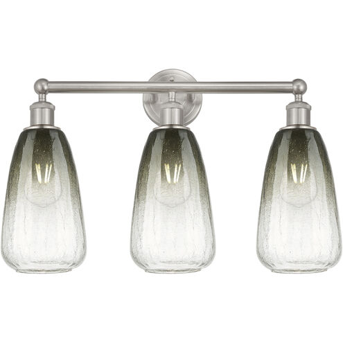 Edison Brookhaven Almond 3 Light 24 inch Brushed Satin Nickel Bath Vanity Light Wall Light in Slate Glass