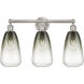 Edison Brookhaven Almond 3 Light 24 inch Brushed Satin Nickel Bath Vanity Light Wall Light in Slate Glass