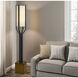 Woodsmere 60 inch 60 watt Matte Black and Wood Floor Lamp Portable Light