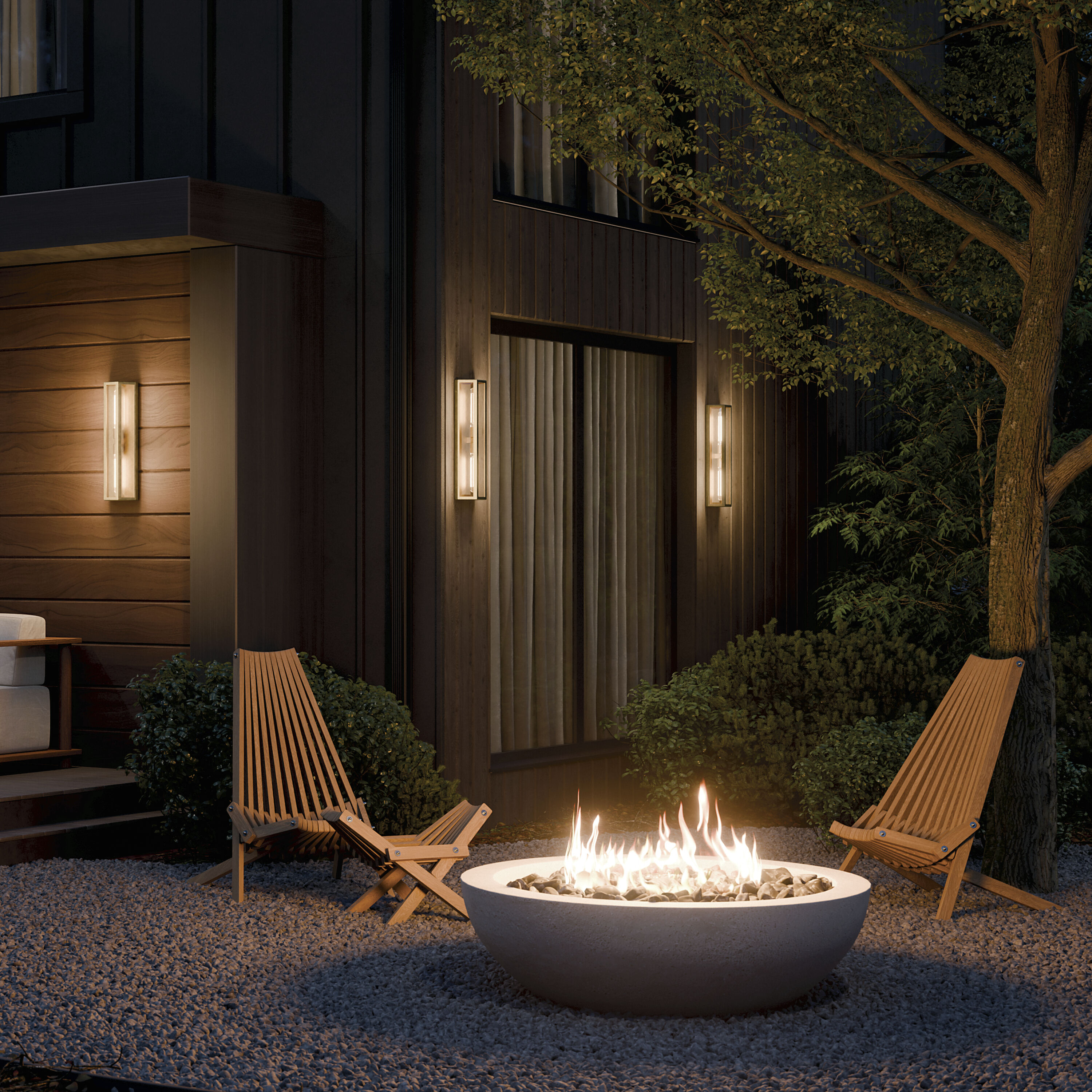 Berens 2 Light 24 inch Natural Brass Outdoor Wall Light