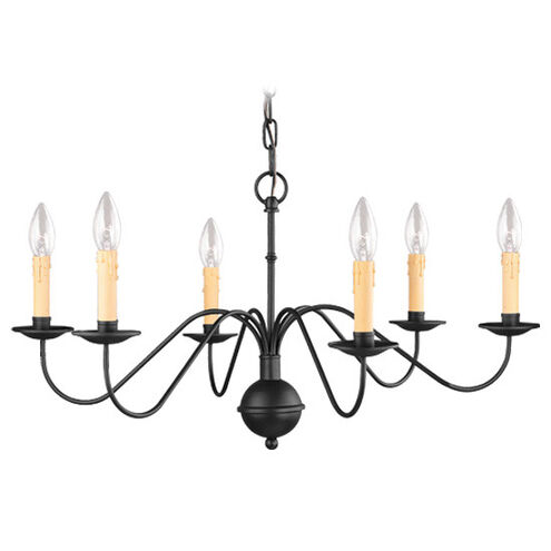 Heritage 6 Light 28 inch Black Chandelier Ceiling Light