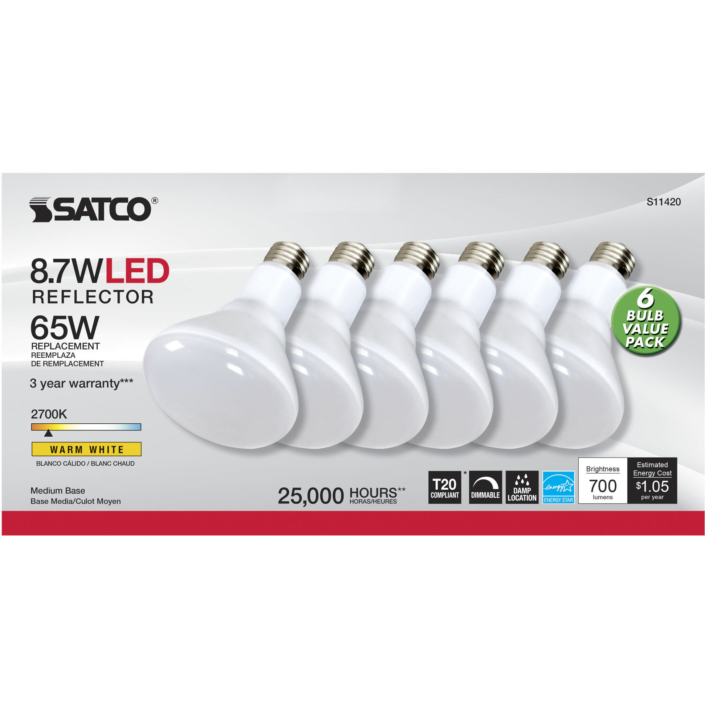 Lumos LED BR30 Medium Medium 8.7 watt 120V 2700K Bulb